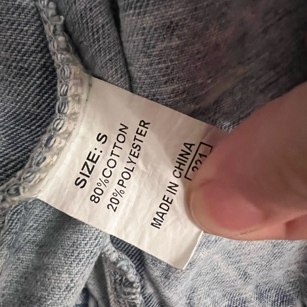 Patchwork Distressed Denim‎ Jacket Size Small - image 5